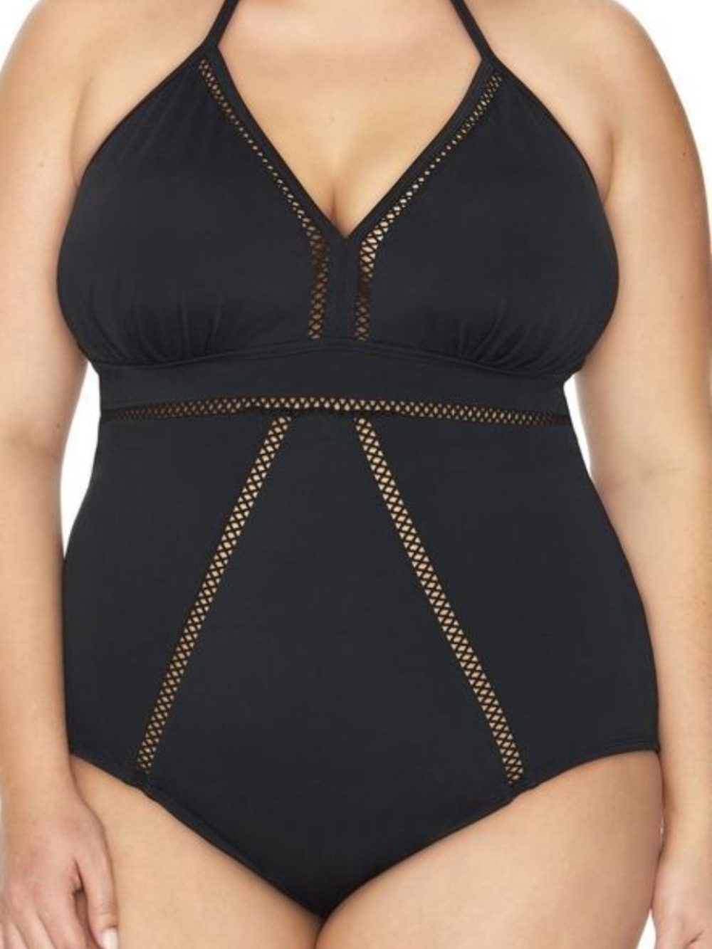 Time and Tru Women Black Mesh Full Body Swimsuit Size Medium NWT